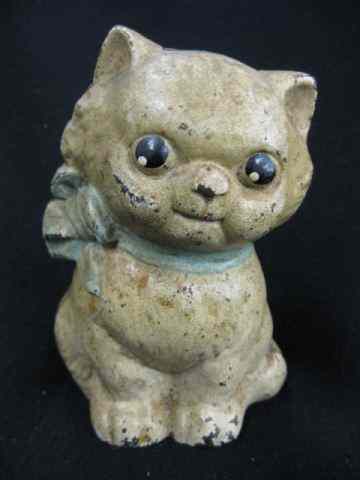 Appraisal: Hubley Cast Iron Figural Still Bankof a cat original paint