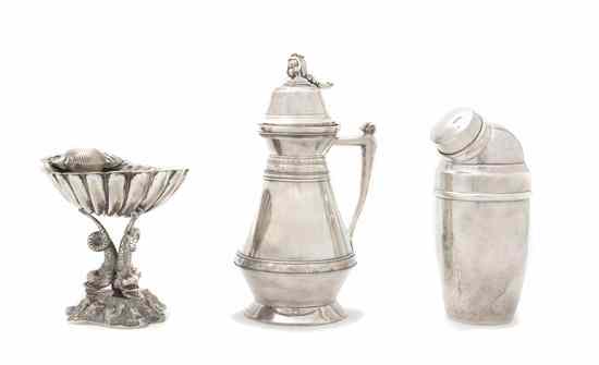 Appraisal: A Silverplate Footed Bowl together with a lidded mug and