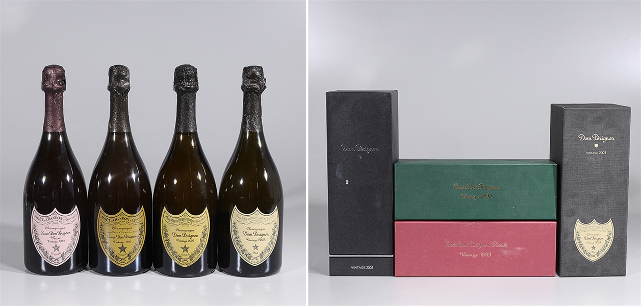 Appraisal: Group of four various bottles of Dom Perignon including vintage