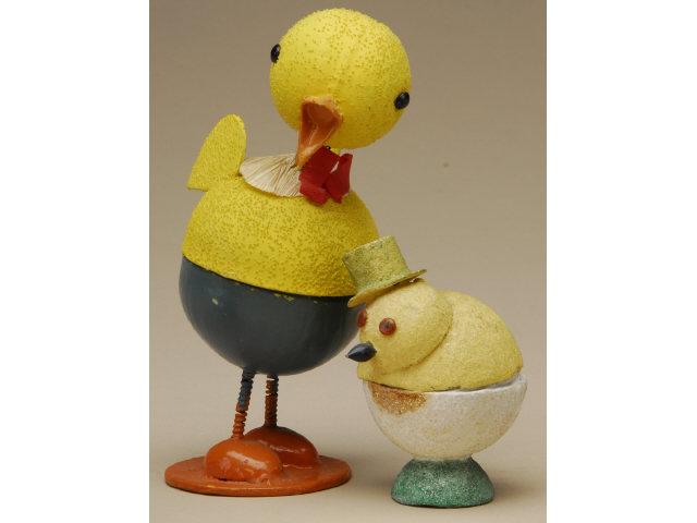 Appraisal: Lot Two Easter Chicken Candy Containers Includes German chick with