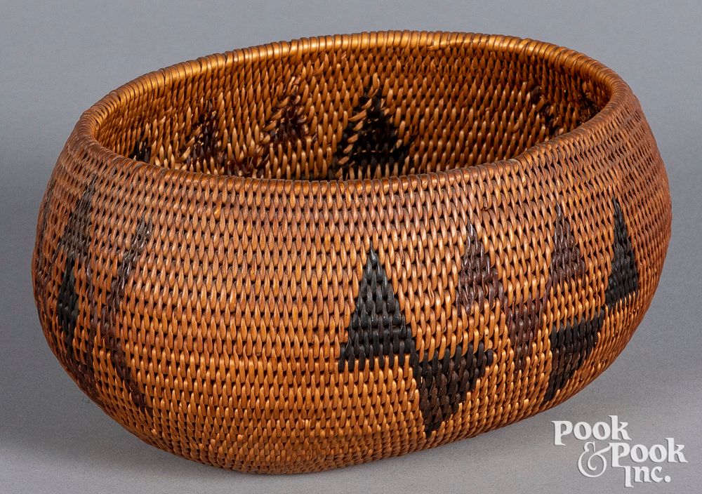 Appraisal: Pomo Native American Indian woven gift basket Pomo Native American