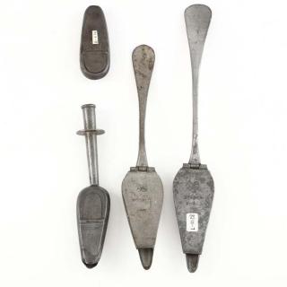 Appraisal: Group of Four Pewter Medicine Spoons th century with hinged