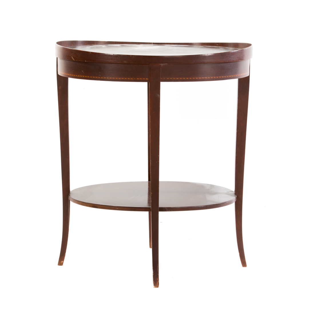 Appraisal: Georgian style mahogany oval side table two tiers in H