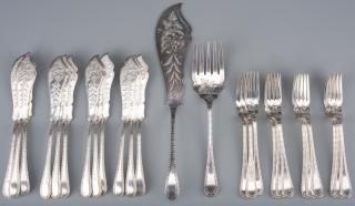 Appraisal: Sterling Fish Set Svc for Edwardian English sterling silver fish