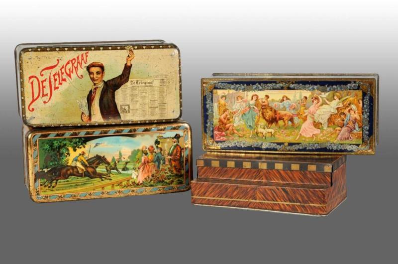 Appraisal: Lot of Cigar and Biscuit Tins Description Includes Piano Three