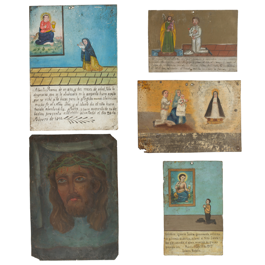 Appraisal: LOT OF MEXICAN SPANISH COLONIAL TIN RETABLOS lot of Mexican