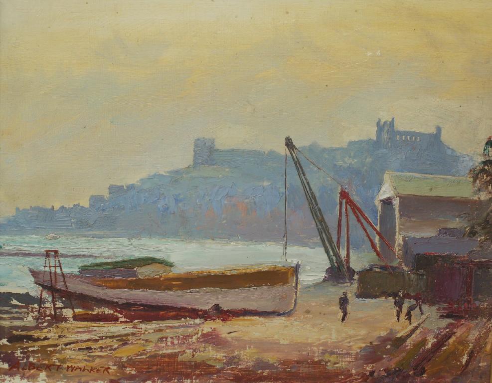 Appraisal: ALBERT WALKER - BOAT YARD WHITBY oil on board signed