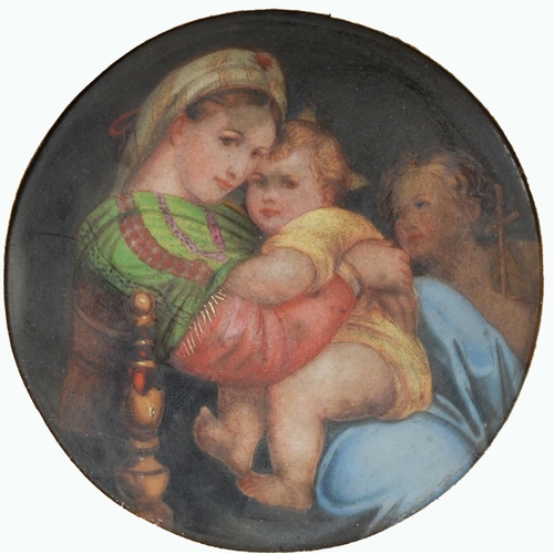 Appraisal: A Continental porcelain plaque late th c printed and painted