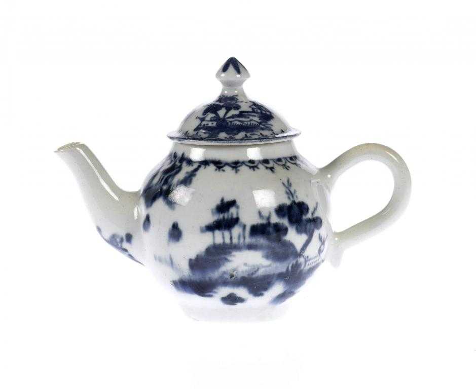 Appraisal: A LOWESTOFT MINIATURE OR TOY TEAPOT AND COVER globular with