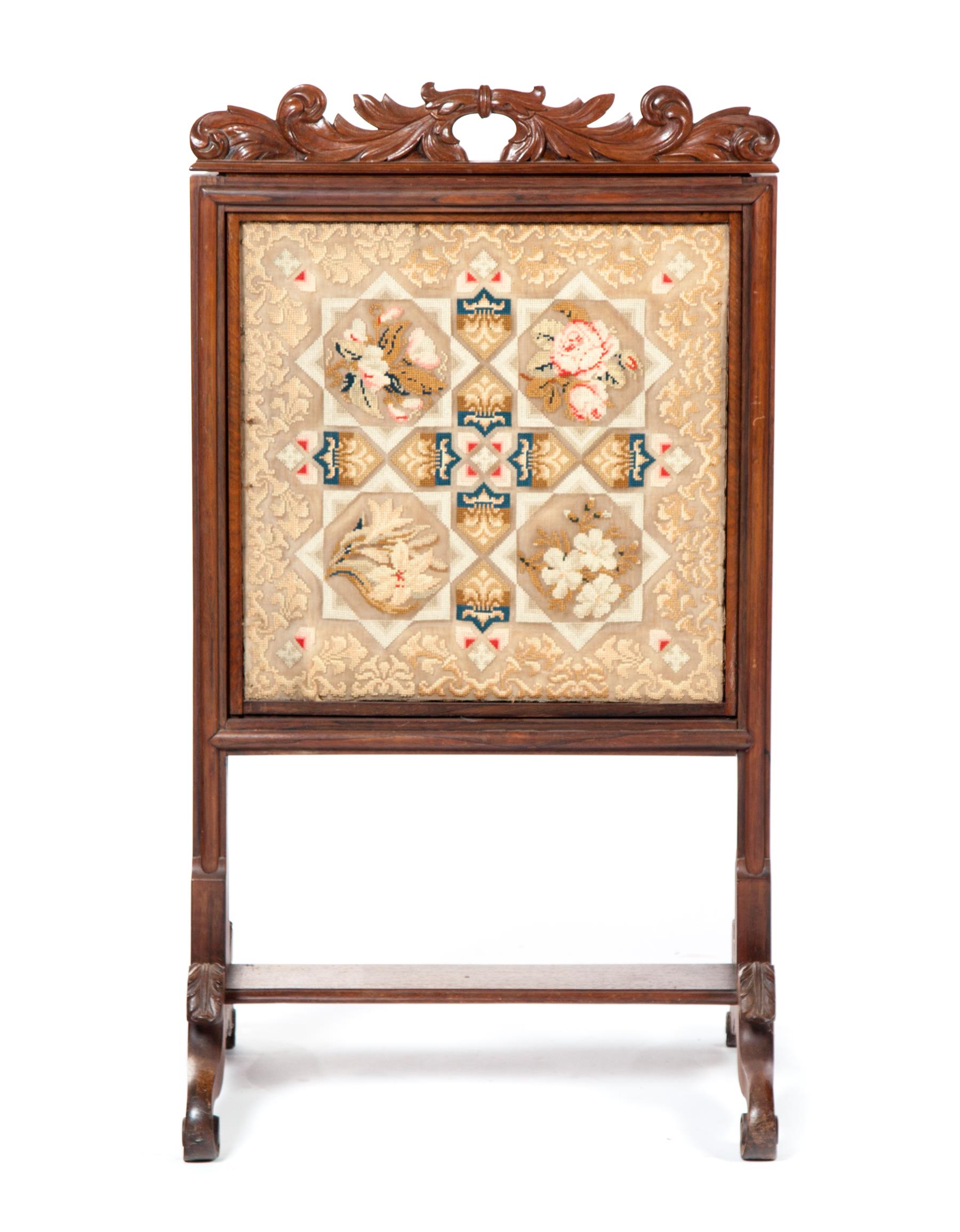 Appraisal: VICTORIAN COMBINATION FIRESCREEN VALET England th quarter- th century rosewood