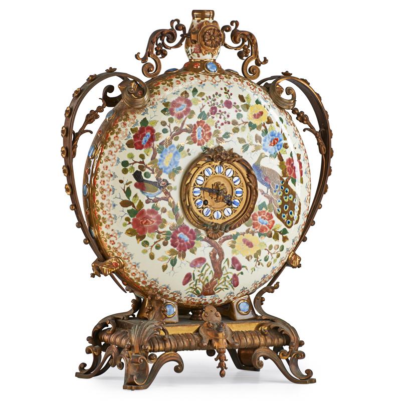 Appraisal: AESTHETIC MOVEMENT PORCELAIN CLOCK Condition Report