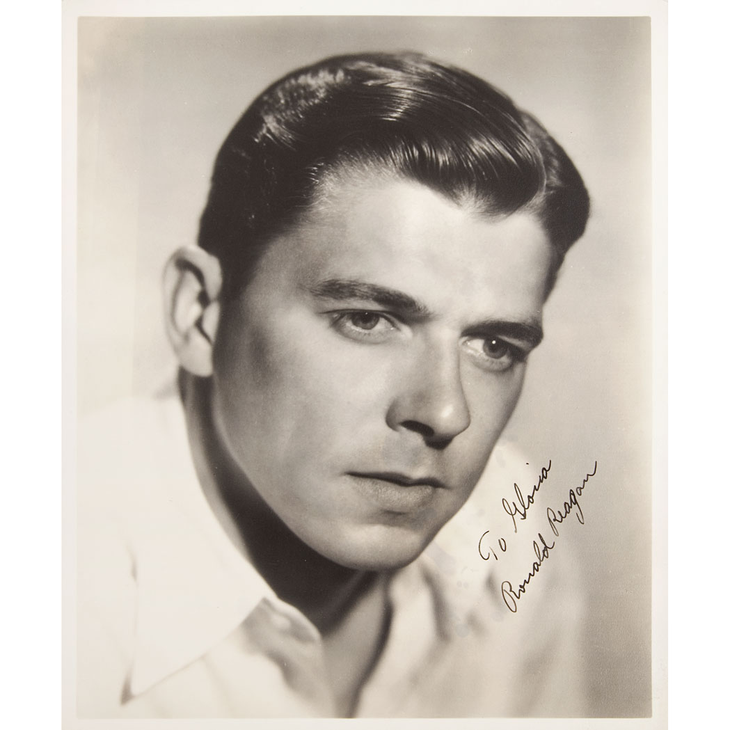 Appraisal: REAGAN RONALD Photograph inscribed photographic portrait of a young Ronald