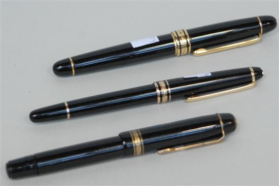 Appraisal: TWO MONT BLANC FOUNTAIN PENS Along with a luxor pen