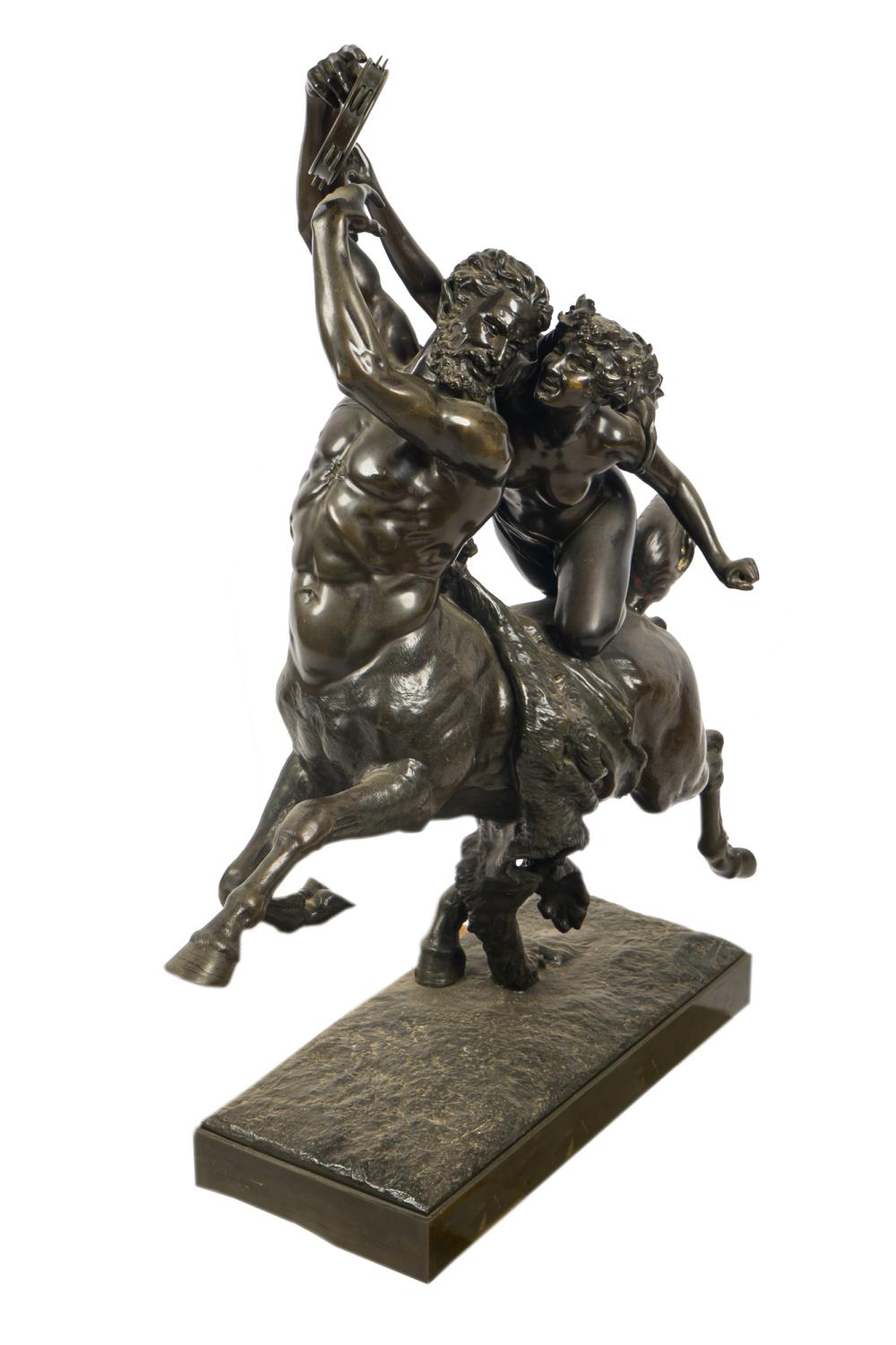 Appraisal: ARTHUR JACQUES LEDUC - NESSUS DEIANEIRA bronze group with dark