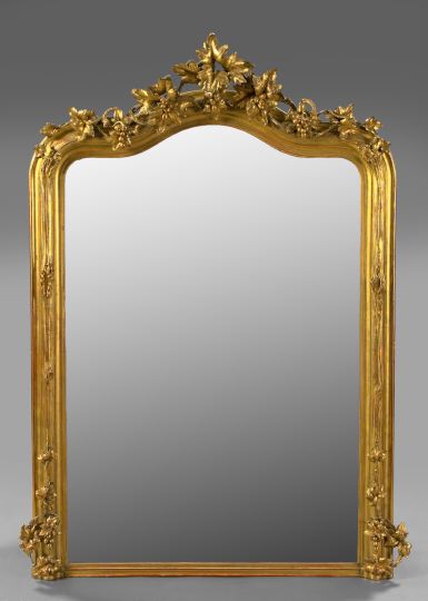 Appraisal: Large Napoleon III Carved Giltwood Serpentine-Crested Overmantel Mirror third quarter