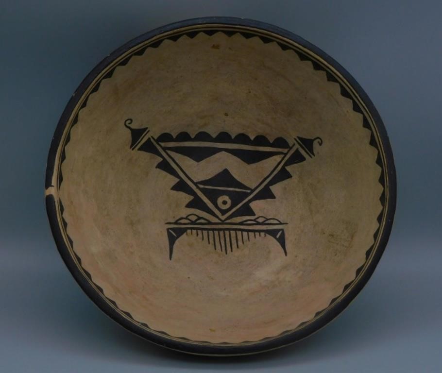 Appraisal: COCHITI POTTERY BOWL GEOMETRIC DESIGNS MID- THC high diameter Illegibly