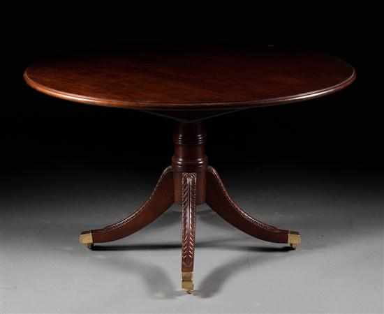 Appraisal: Regency style mahogany breakfast table th century round top with