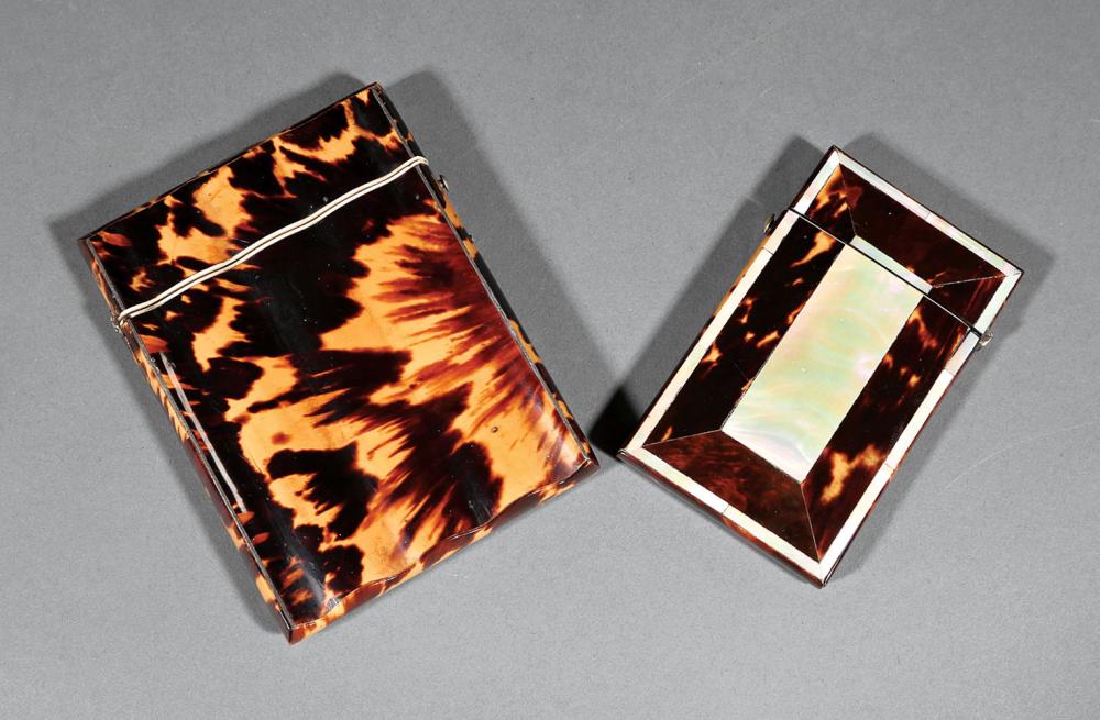 Appraisal: Two Tortoiseshell Calling Card Cases late th c l in