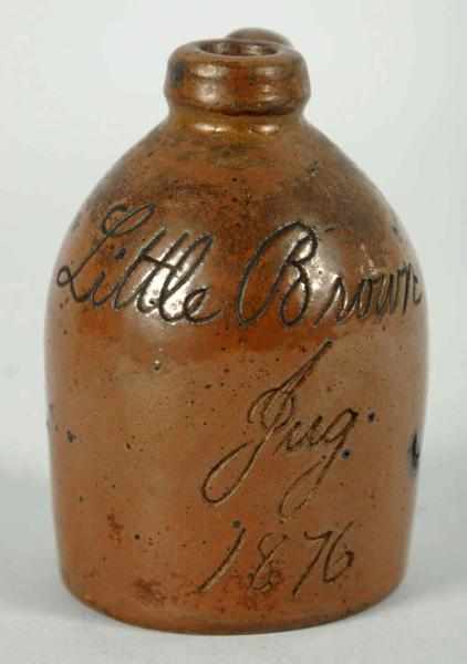 Appraisal: Early Little Brown Jug Dated Beautiful condition Condition Excellent Size