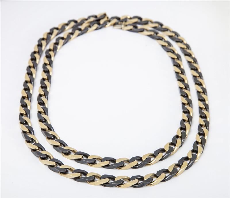 Appraisal: BULGARI K GOLD NECKLACE The curb-link necklace with links in