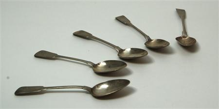 Appraisal: Aberdeen - a set of five Scottish provincial teaspoons maker