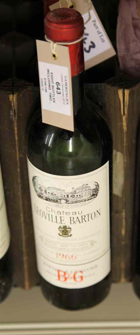 Appraisal: Eight bottles including two Chateau Leoville-Barton St Julien one mid