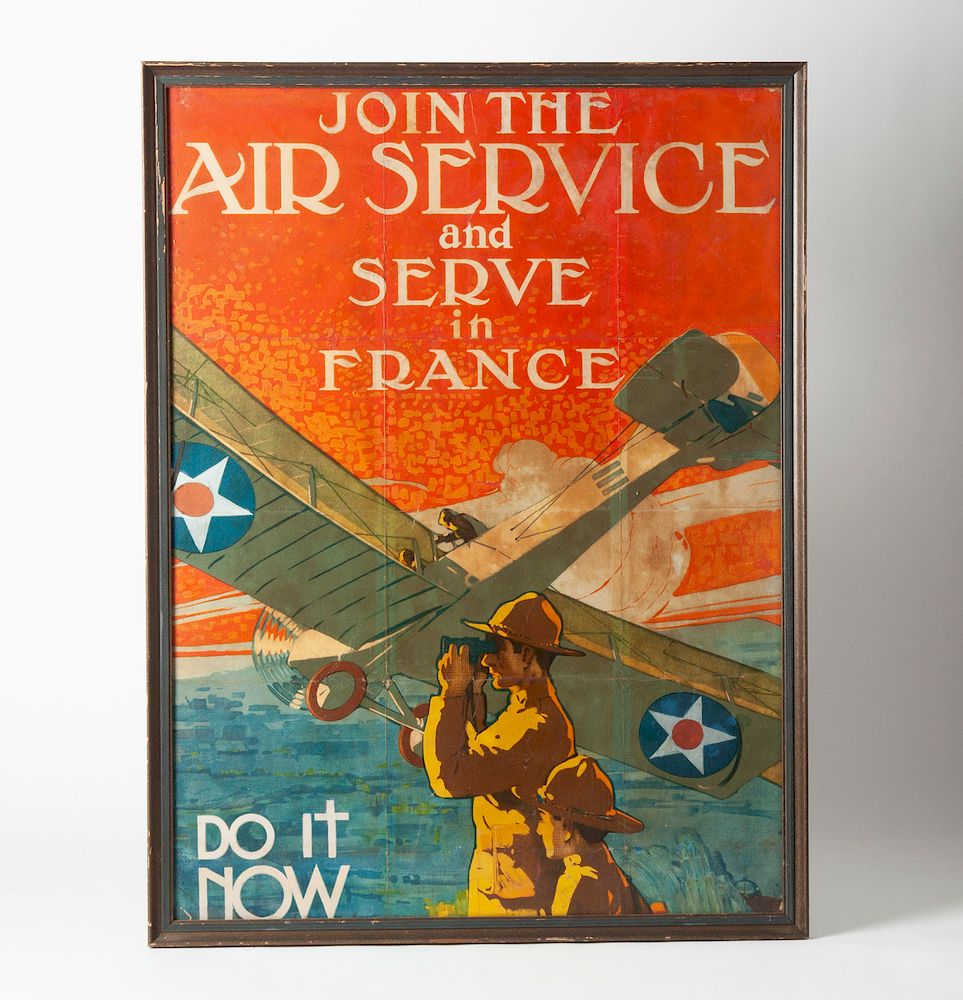 Appraisal: Join the Air Service and Serve in France Poster Framed