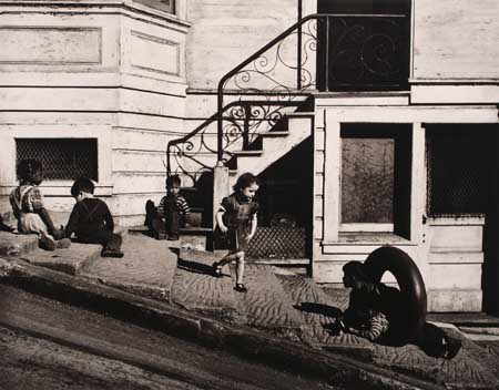 Appraisal: YAVNO MAX - Children with Tire San Francisco Silver print