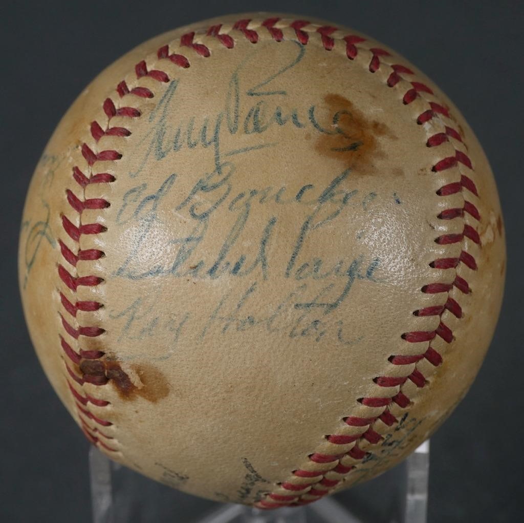 Appraisal: SATCHEL PAIGE SIGNED BASEBALLBaseball signed by members of the minor