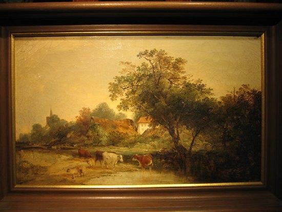 Appraisal: Edward Charles Wilson Cattle and Sheep Watering with cottage in