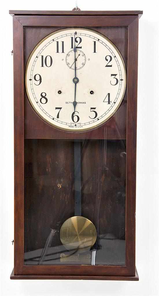 Appraisal: Two American regulator wall clocks early th century Seth Thomas