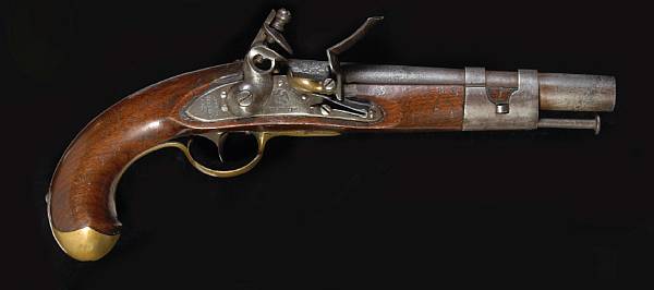 Appraisal: A U S Model flintlock martial pistol by Simeon North