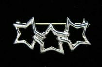 Appraisal: Tiffany Co Sterling Silver Triple Open Star Pin Tiffany marked