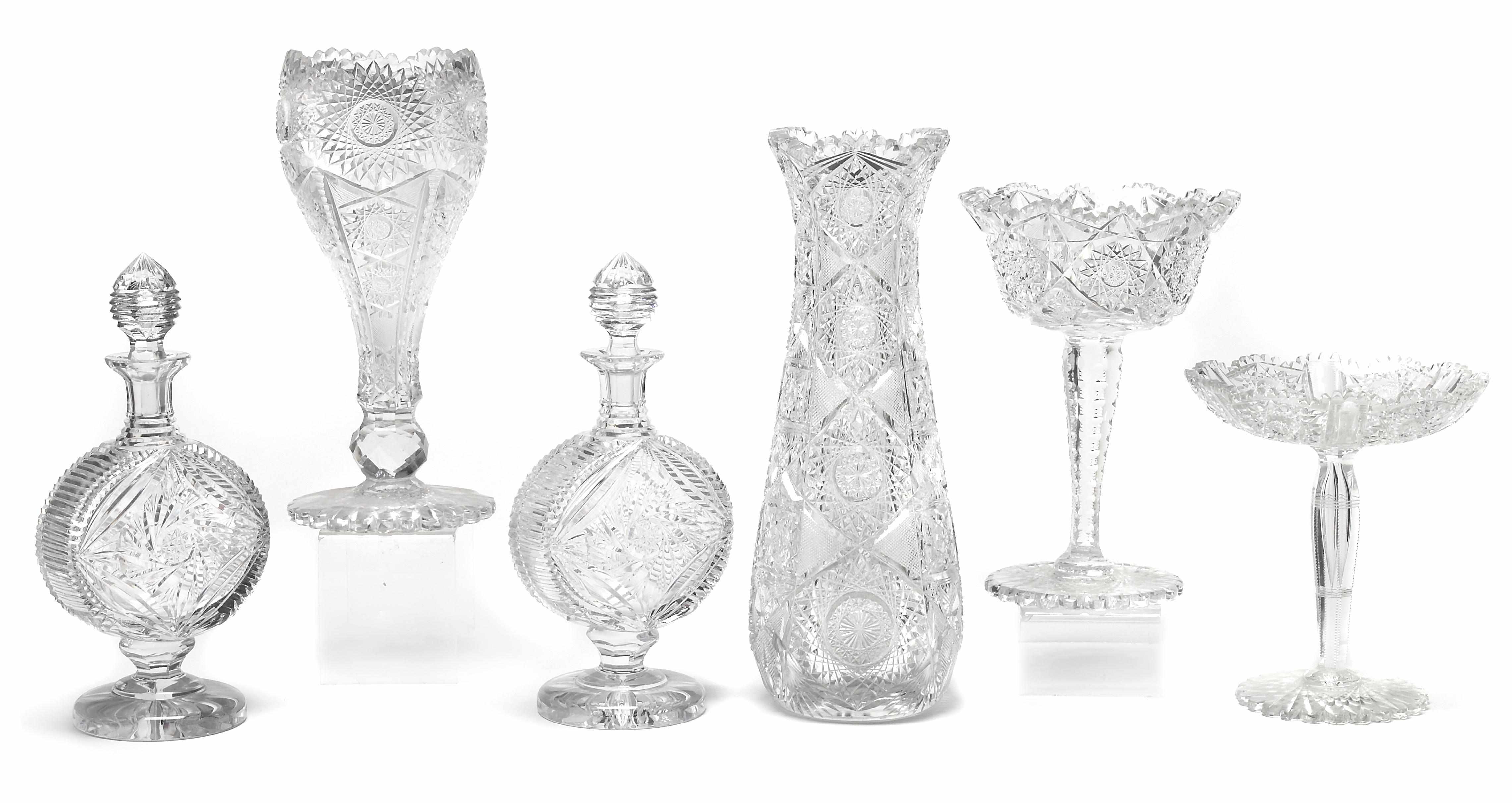 Appraisal: A group of six pieces of American brilliant cut glass