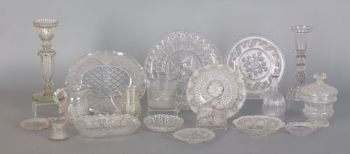 Appraisal: American colorless blown and molded tableware th c to include