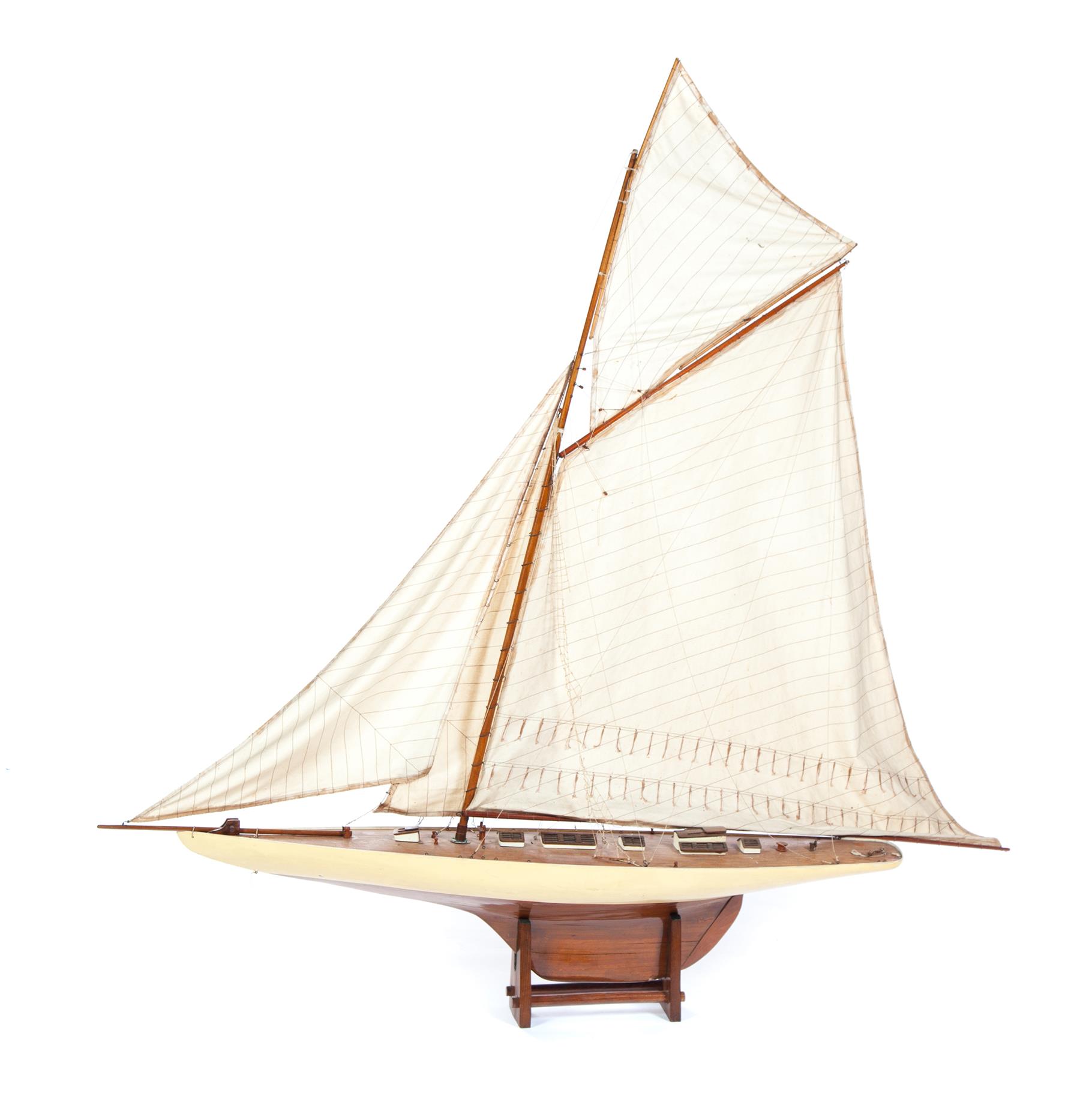 Appraisal: AMERICAN POND YACHT Mid th century Hand made fully rigged