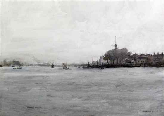 Appraisal: Robert Purves Flint - watercolour 'A Grey Day on the