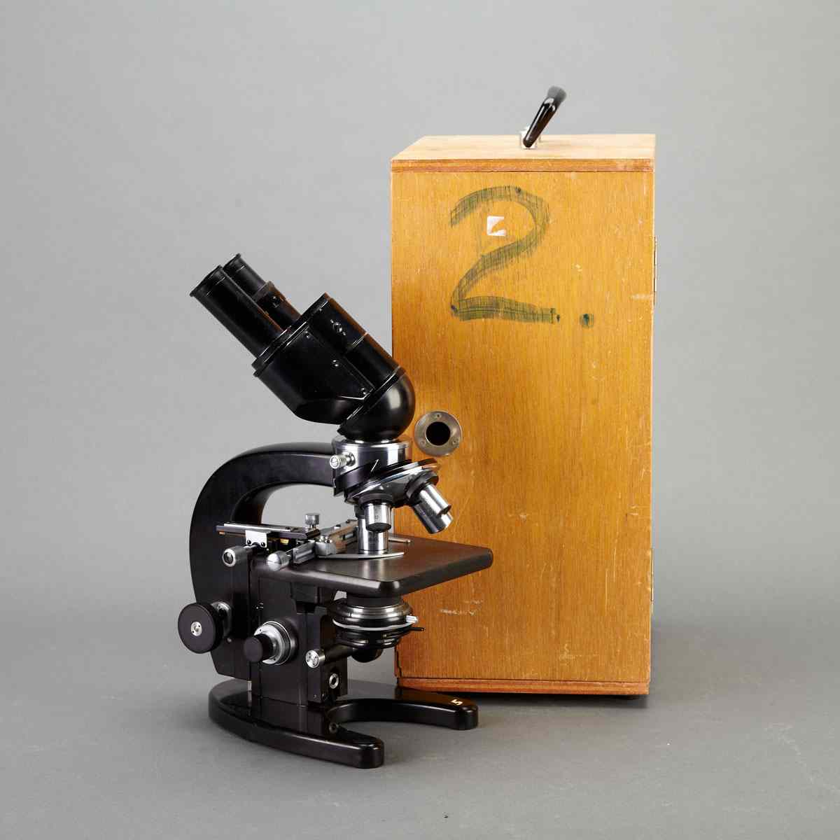 Appraisal: German Black Enamelled Binocular Compound Microscope Cark Zeiss Jena mid