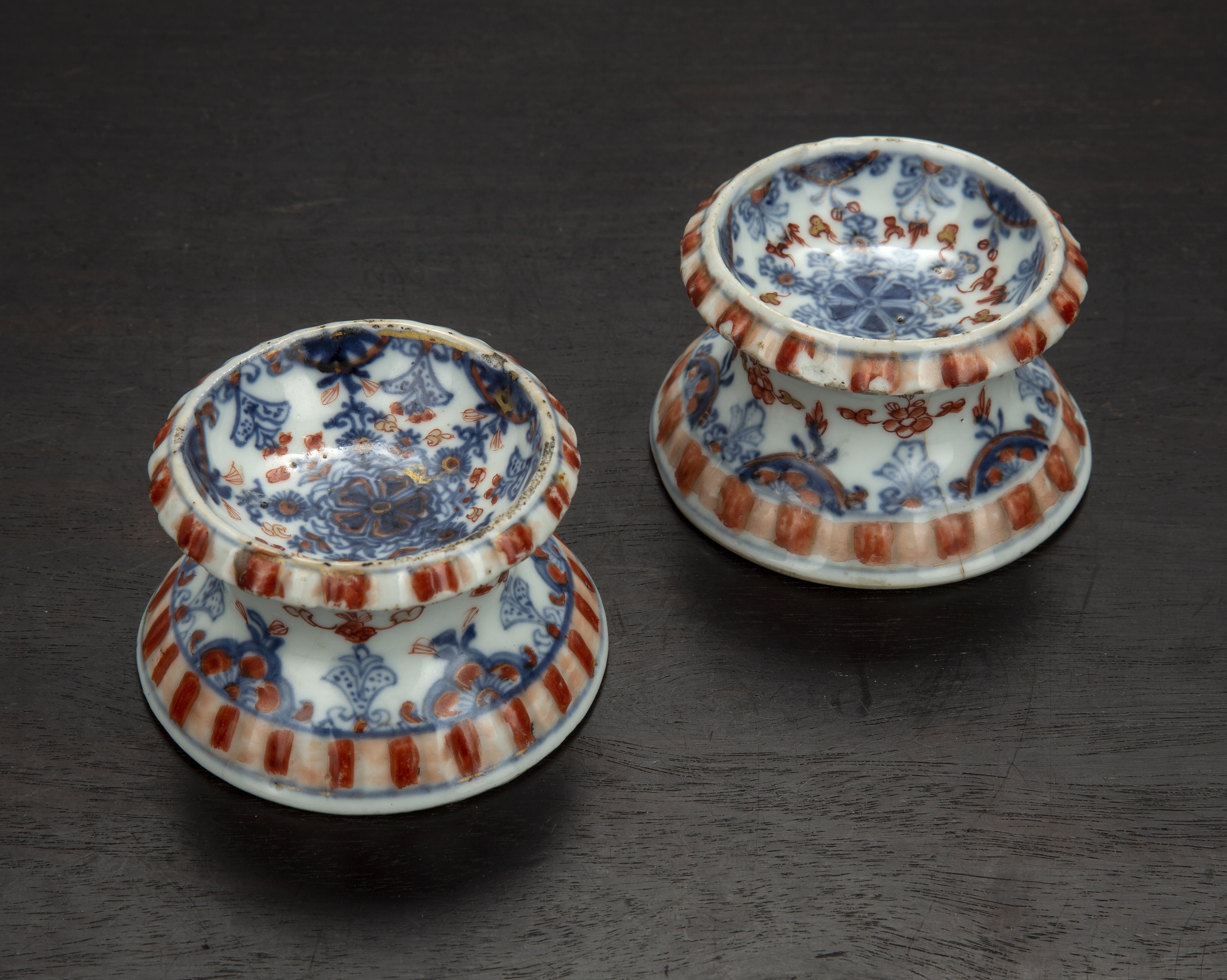 Appraisal: Pair of European shape circular saltsChinese circa with underglaze blue