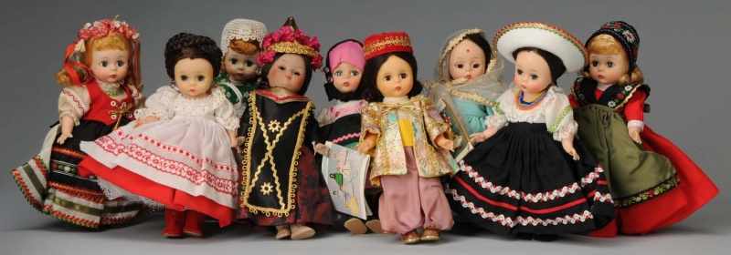 Appraisal: Lot of Madame Alexander International Dolls Description American Ca -