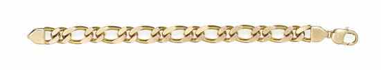 Appraisal: A Karat Yellow Figaro Link Bracelet measuring approximately mm wide