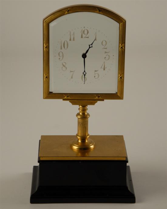 Appraisal: A French Clock glass rectilinear face within a reeded gilt