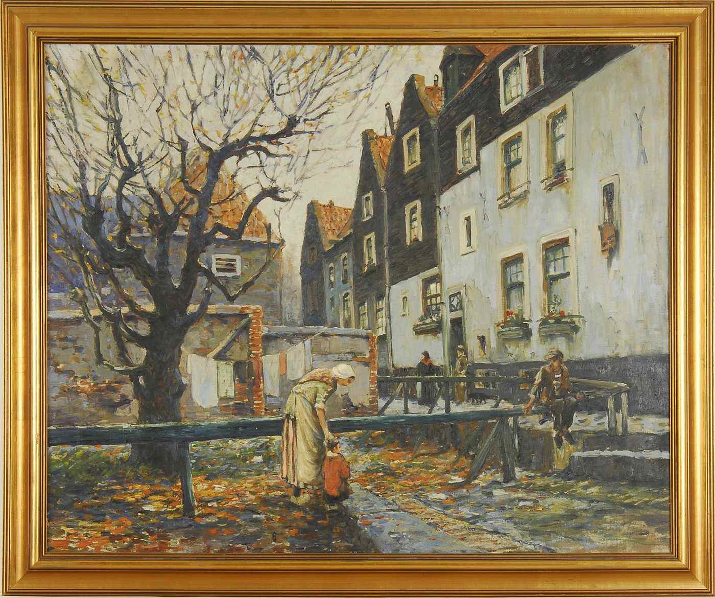 Appraisal: ANTHONY THIEMEAmerican - Backyard in Amsterdam'' Signed lower right ''Thieme''