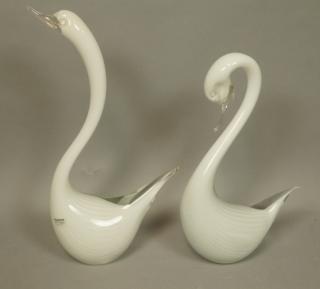 Appraisal: Pr FORMIA Murano Art Glass Figural Swan Sculpture Pr FORMIA