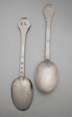 Appraisal: A pair of late th century spoons scratched 'EL' maker