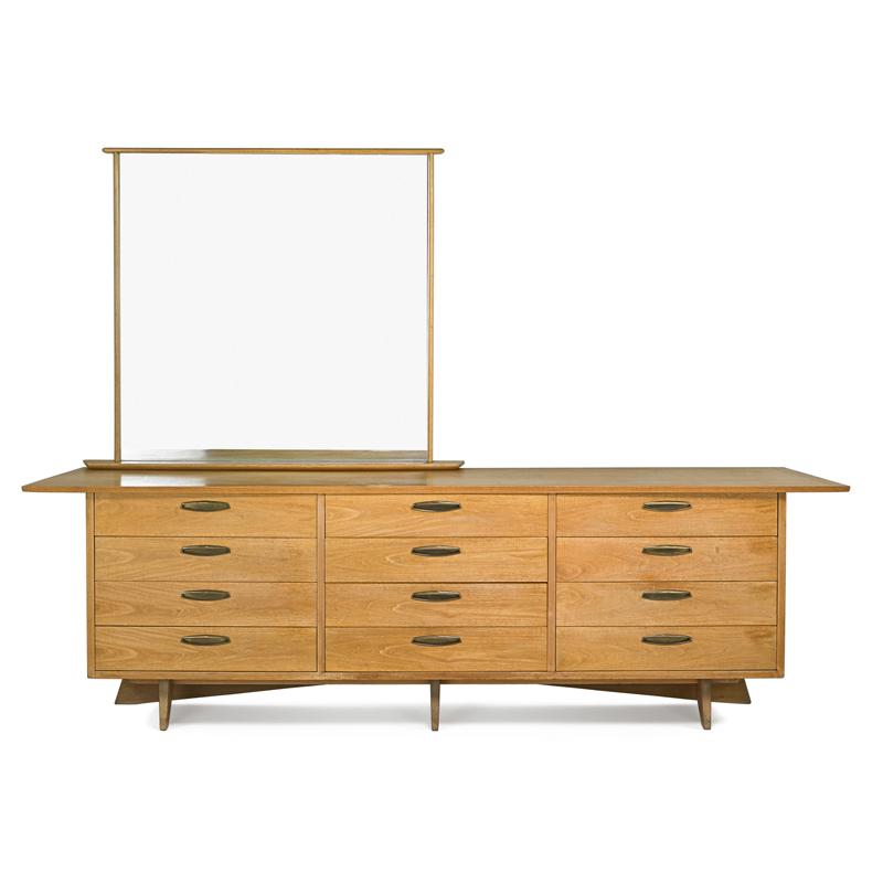 Appraisal: G NAKASHIMA WIDDICOMB Triple dresser and mirror Condition Report Even