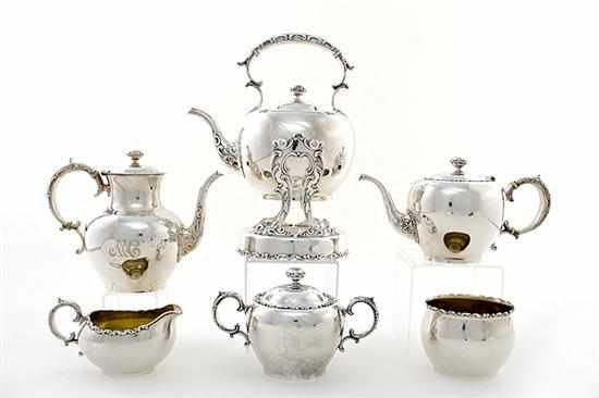 Appraisal: Whiting sterling Louis XV tea and coffee service New York