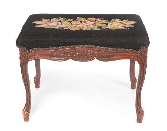 Appraisal: Sale Lot A Louis XV Style Walnut Ottoman with rectangular