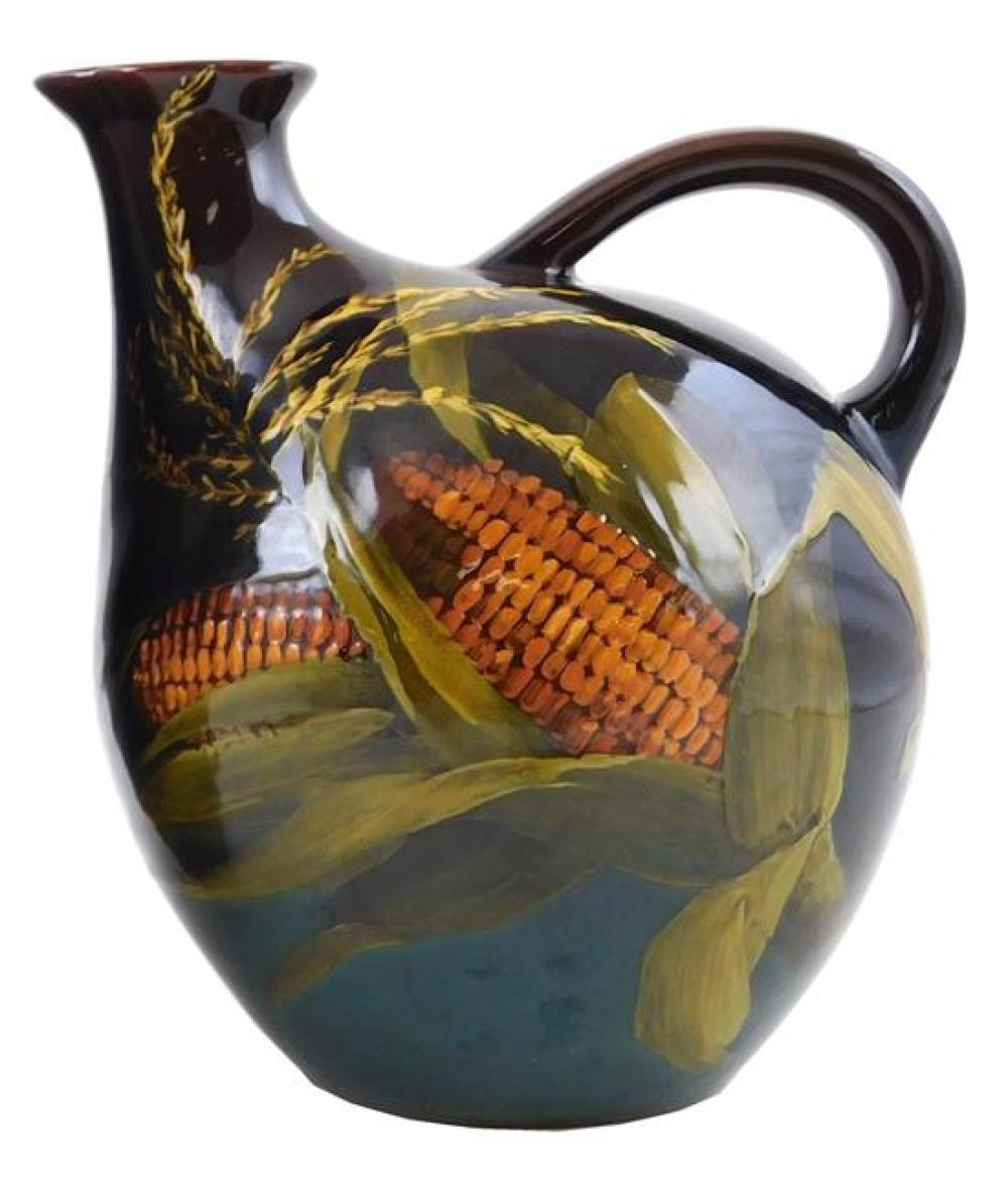 Appraisal: Rookwood pitcher with corn design American with decorator's mark 'M