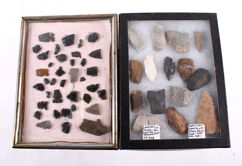 Appraisal: Native American Arrowhead Artifacts Collection For your consideration in this